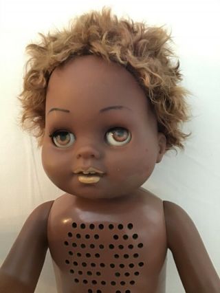 Vtg 1962 Mattel Tiny Chatty Black African American Doll Baby 3