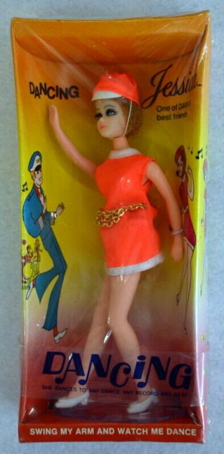 Factory 1970 Topper Dawn Doll Dancing Jessica In Orange Outfit Mib