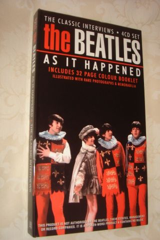 Beatles " Classic Interviews: As It Happened " 4xcd Box Set,  32 - Page Colour Book