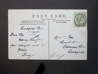 Gb Sussex 1906 Kevii 1/2d " Eel Pie Island Twickenham " Postcard Cuckfield Thimble
