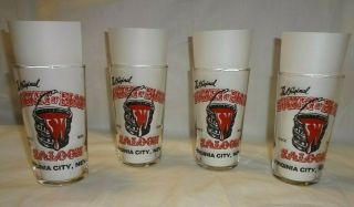 Set Of 4 Vintage Virginia City Nevada Bucket Of Blood Saloon Glass Tumblers 8oz