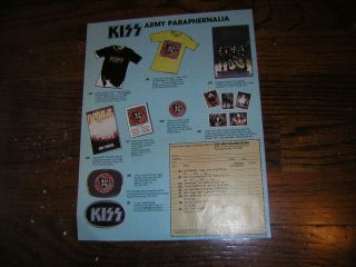 Kiss Order Form 1976 Rock N Roll Over Aucoin Ace Frehley