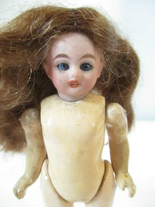 Antique German Bisque Head Sleep Eyes Fully Jointed Doll 5 Inches Tall 2