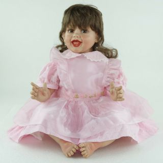 Fayzah Spanos Joy Vinyl Doll In Pink Dress 26” Vintage 1993