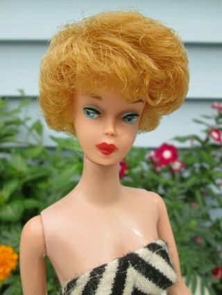 Vintage 1st Issue Honey Blonde Bubble Cut Barbie Doll