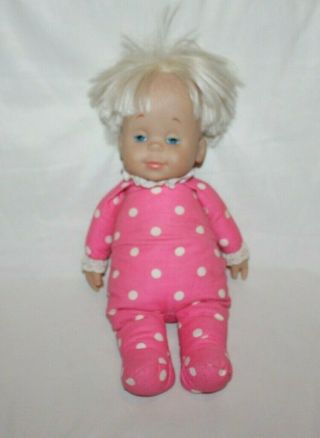 Vintage Drowsy Doll Talking Pink White Polka Dots 15 " Blonde Htf Electronic