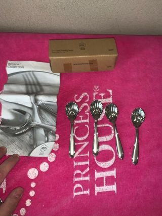 Princess House Barrington Stainless Condiment Spoons Set/4 Nib 4 " L 2599 Freeshi