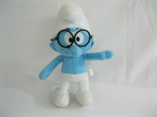 Brainy Smurf 9 " Plush - The Smurfs - Nanco - Retro - Glasses -