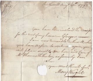 1792 DUMFRIES PMK LETTER MARY WRIGHT AT RUTHWELL TO ROBERT GRAHAM IN GLASGOW 2