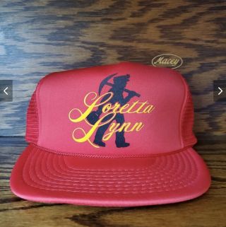Vtg Loretta Lynn Snapback Mesh Trucker Hat 80s Country Music