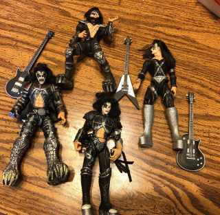 Set Of 4 Kiss 1998 Psycho Circus (?) Action Figures By Mcfarlane Toys