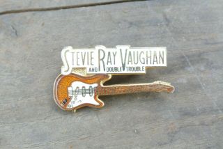 Stevie Ray Vaughn And Double Trouble Guitar Lapel Pin Small Vintage