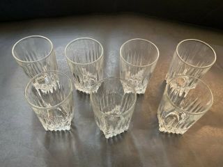 Set Of 7 Federal Glass Juice Tumblers Park Avenue 3.  5 " - Clear Glasses Vtg 1940s