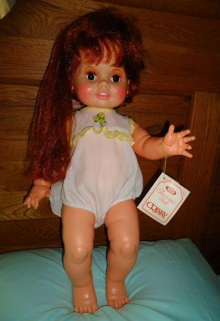 1973 Ideal 24 " Baby Crissy Doll & Box & Crissy Hand Tag