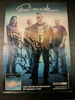 Riverside - Love,  Fear And The Time Machine Postcard 2015 Signed