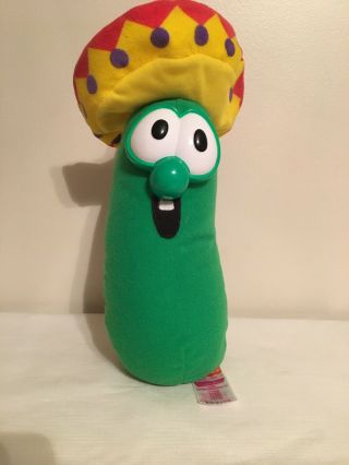 Non Talking Veggie Tales Larry The Cucumber Sombrero 2000 Fisher Price With Tags