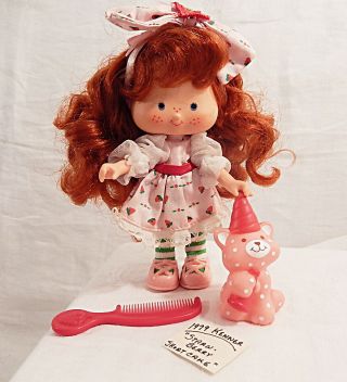 1979 Berrykin Strawberry Shortcake Doll 6 " W Curly Long Lush Hair,  Orig Outfit