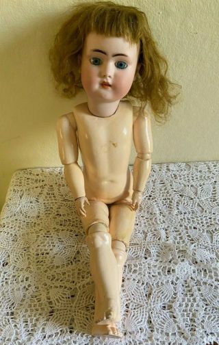 22 " Antique German Simon Halbig Bisque Head Composition Doll