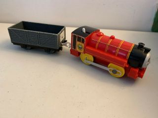 2009 Thomas The Train Trackmaster Motorized Engine Victor With Wood Car