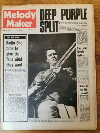 Melody Maker Newspaper June 23rd 1973 Deep Purple Split Cover
