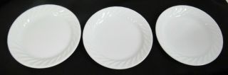 Set Of 3 Corelle Enhancements White Swirl 7 1/4 " Dessert/bread Plates