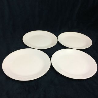 Corelle By Corning White Round Dinner Plates 10 1/4 " Set Of 4 Made Usa Vintage