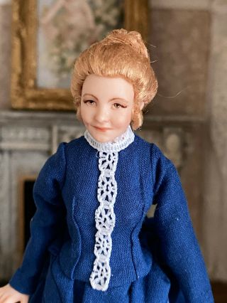 Vintage Miniature Dollhouse Igma Artisan Tiggy Goldsmith Uk Victorian Lady Doll