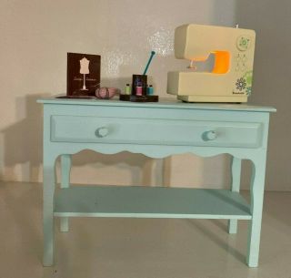 American Girl Chrissa Craft Studio Design Sewing Machine,  Table Retired Euc Htf