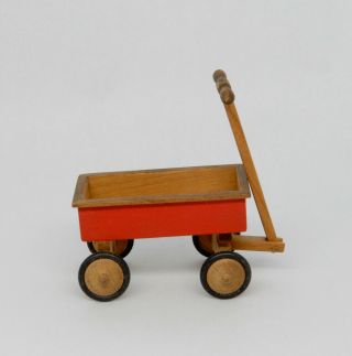 Vintage David Krupick Red Wagon Nursery Toy Artisan Dollhouse Miniature 1:12