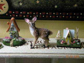 Ooak Realistic Sculpted Dollhouse Miniature Baby Deer Fawn By Natalie Naumenko