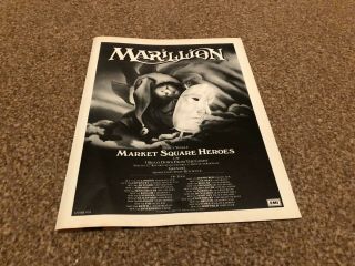 (bebk33) Advert/poster 11x8 " Marillion : Market Square Heroes Single