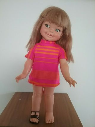 Vintage Ideal Toy Giggles Doll Gg - 18 - H - 77 1966,  Flirty Eyes,  Top