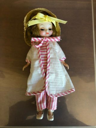 Vintage 8 " Tiny Betsy Mccall Doll Wearing Pajama Party Outfit W/ Shoes