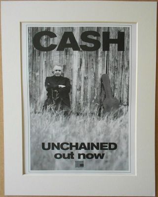 Johnny Cash Unchained 1996 Music Press Poster Type Advert In Mount