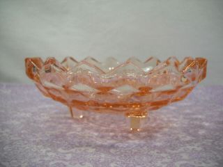 Vintage Depression Pink Glass Candy Dish Footed 6 " X 2 "