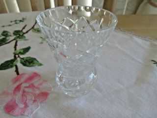 Crystal Small Vase Diamond Cut Vgc 9.  2 Cm Tall