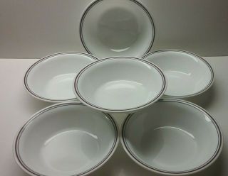 Corelle Abundance Country Morning Blue Maroon Band Soup Cereal Bowl Set 6