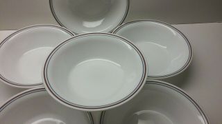 Corelle ABUNDANCE Country Morning Blue Maroon Band Soup Cereal Bowl Set 6 3