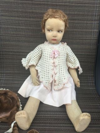 Antique 22 " Felt Lenci Doll Needs Some Tlc