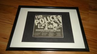 The Police/u2 Gateshead Stadium 1982 - Framed Advert