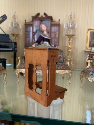 Oldham Studio Prayer Bench Dollhouse Miniature Artisan Signed - - Estate - - Vintage