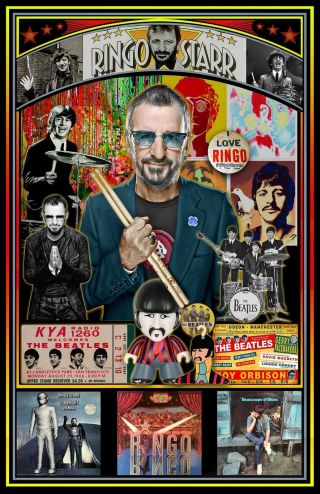 Ringo Starr Tribute Poster - 11x17 " - - - Vivid Colors