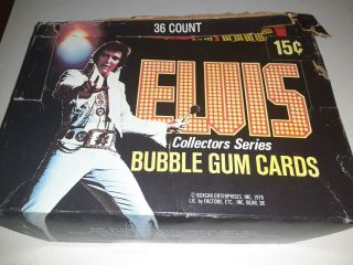 1978 Elvis P.  Collectors Series Bubble Gum Trading Cards 34 Packs Box Donruss