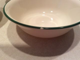 Corelle Garden Home 8 cereal bowls,  sandstone/dark green rim 3