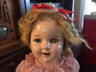 Vintage 1930s Ideal 18” Shirley Temple Doll W/Original Dress 2