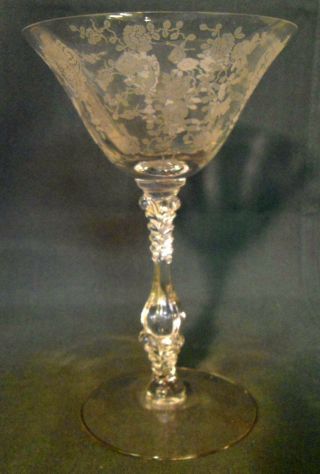 Cambridge Crystal Rose Point (3121) 6 - 3/8 " Tall Sherbet Best