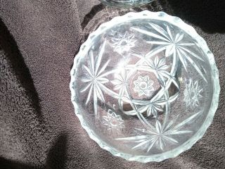 VINTAGE BOWL GLASS CUT CRYSTAL CANDY DISH/BOWL WITH LID CLEAR GLASSWARE 3