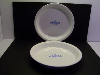 2 Vintage Corning Ware " Blue Cornflower " 9 Inch Pie Plates Dish P - 309