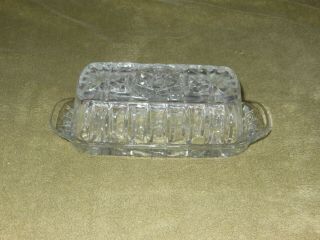Vintage Crystal Glass Butter Dish /w Lid