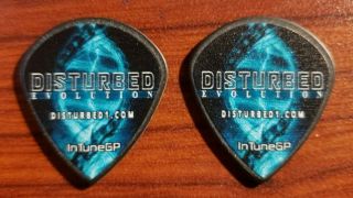 Disturbed Guitar Pick Set Of 2 Evolution Tour One Dan Donegan 2019